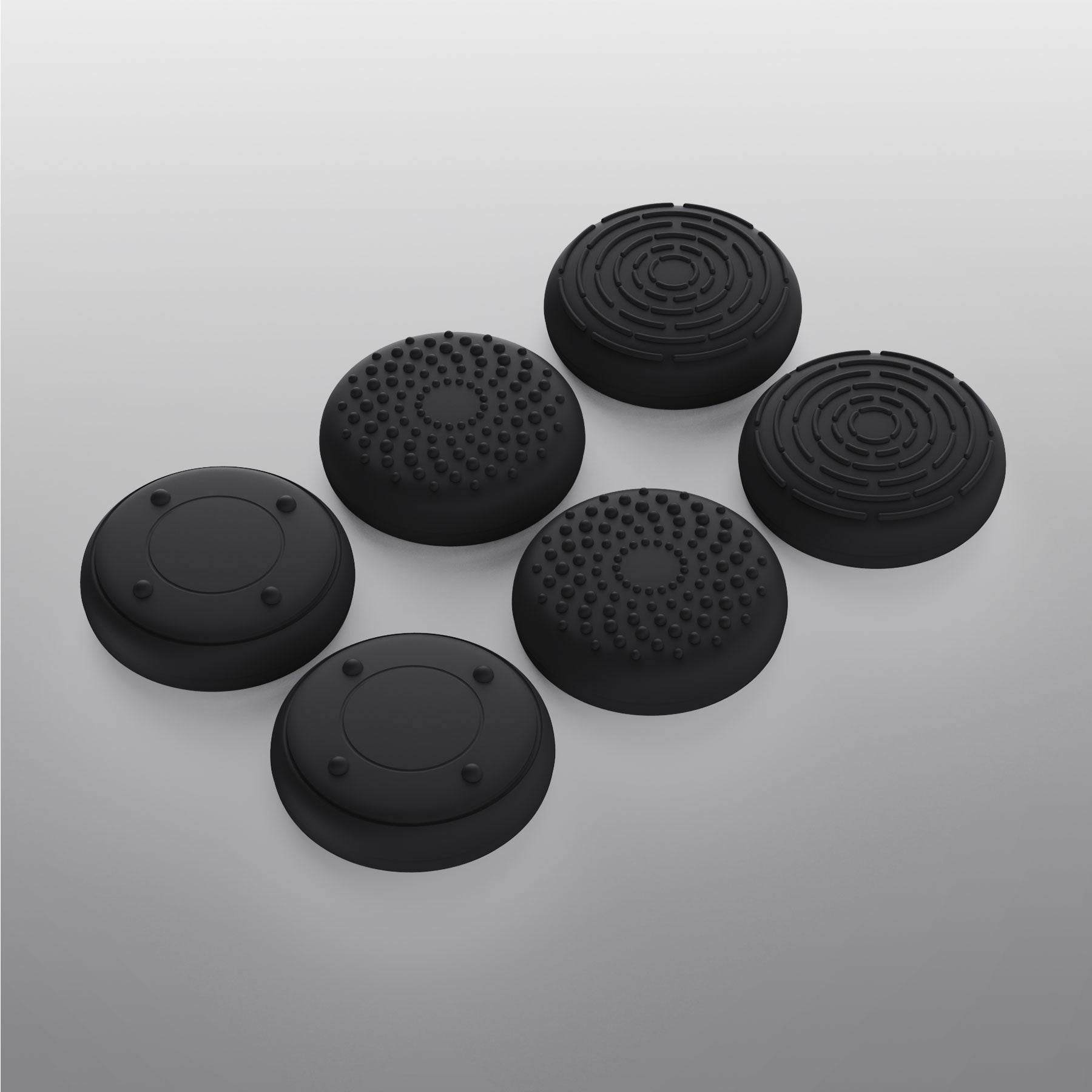 PlayVital 3D Studded Edition Anti-Slip Silicone Cover Skin with Thumb Grip Caps for PS5 Wireless Controller - Dark Gray & Black - TDPF037 PlayVital