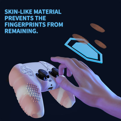 PlayVital 3D Studded Edition Anti-Slip Silicone Cover Skin with Thumb Grip Caps for PS5 Wireless Controller - Pink & White - TDPF038 PlayVital