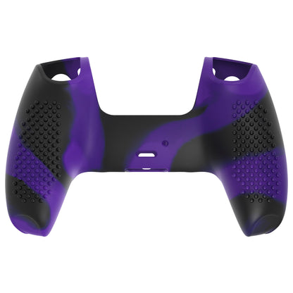 PlayVital 3D Studded Edition Anti-Slip Silicone Cover Skin with Thumb Grip Caps for PS5 Wireless Controller - Purple & Black - TDPF035 PlayVital