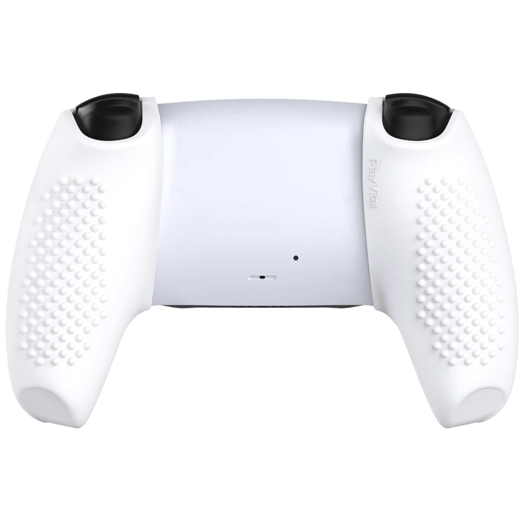 PlayVital 3D Studded Edition Anti-Slip Silicone Cover Skin with Thumb Grip Caps for PS5 Wireless Controller, Compatible with Charging Station - White - TDPF034 PlayVital