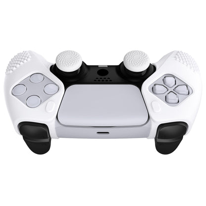 PlayVital 3D Studded Edition Anti-Slip Silicone Cover Skin with Thumb Grip Caps for PS5 Wireless Controller, Compatible with Charging Station - White - TDPF034 PlayVital