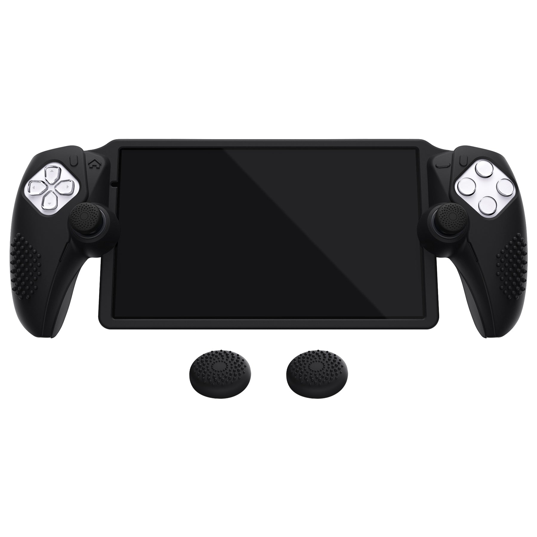 PlayVital 3D Studded Edition Anti-Slip Silicone Protective Case with Thumb Grips for PS Portal Remote Player - Black - CYRPFP001 PlayVital