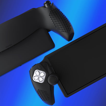 PlayVital 3D スタッドエディション 滑り止めシリコン保護ケース サムグリップ付き PS Portal リモート プレーヤー用 【ブラック】