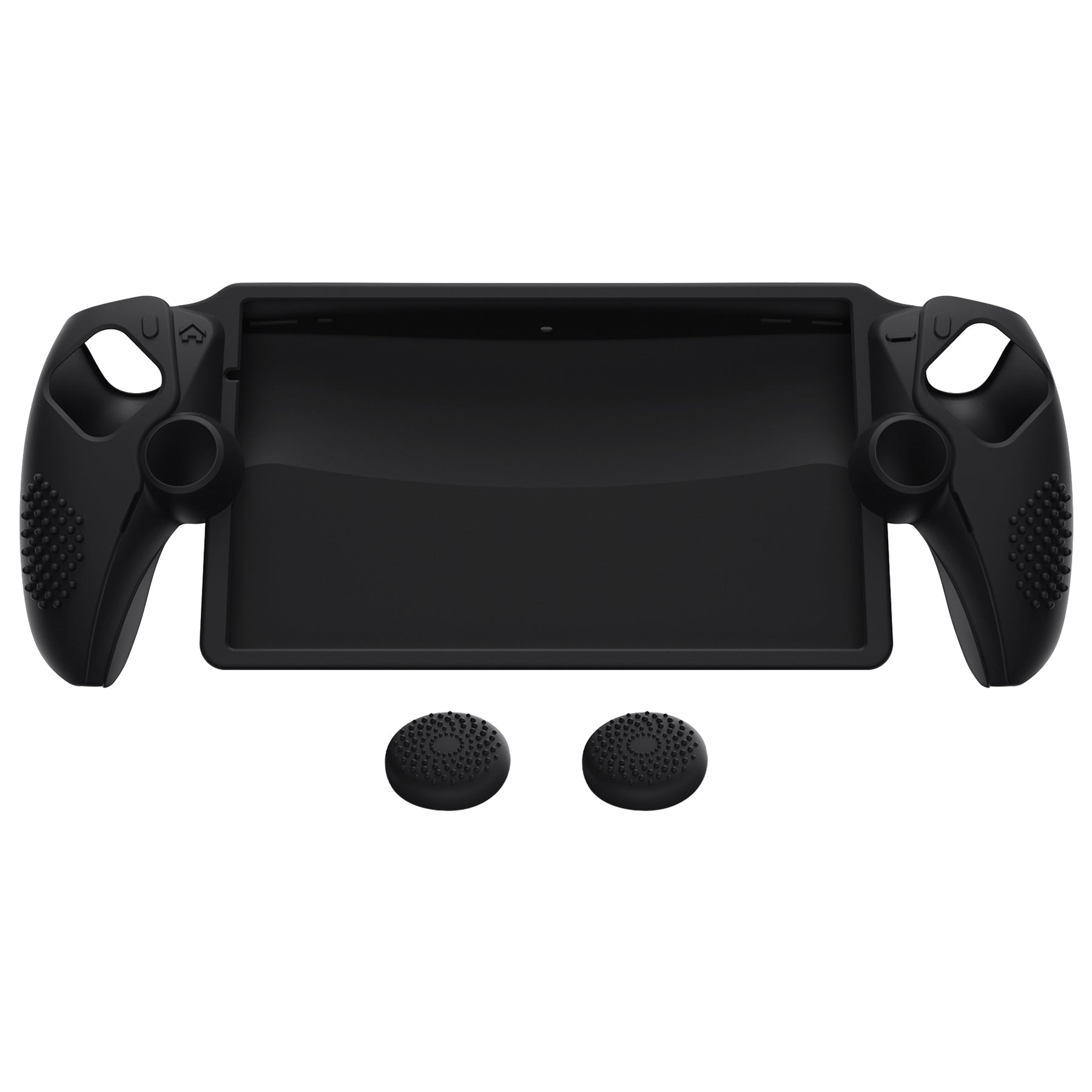 PlayVital 3D Studded Edition Anti-Slip Silicone Protective Case with Thumb Grips for PS Portal Remote Player - Black - CYRPFP001 PlayVital