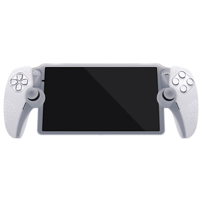 PlayVital 3D スタッドエディション 滑り止めシリコン保護ケース サムグリップ付き PS Portal リモート プレーヤー用【クリア ホワイト】