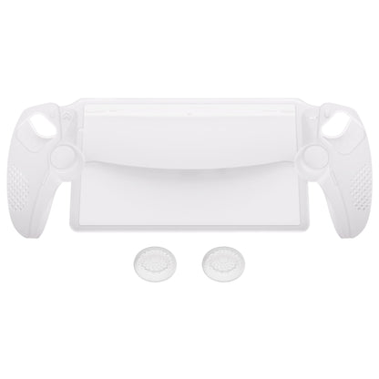 PlayVital 3D Studded Edition Anti-Slip Silicone Protective Case with Thumb Grips for PS Portal Remote Player - Clear White - CYRPFP003 PlayVital