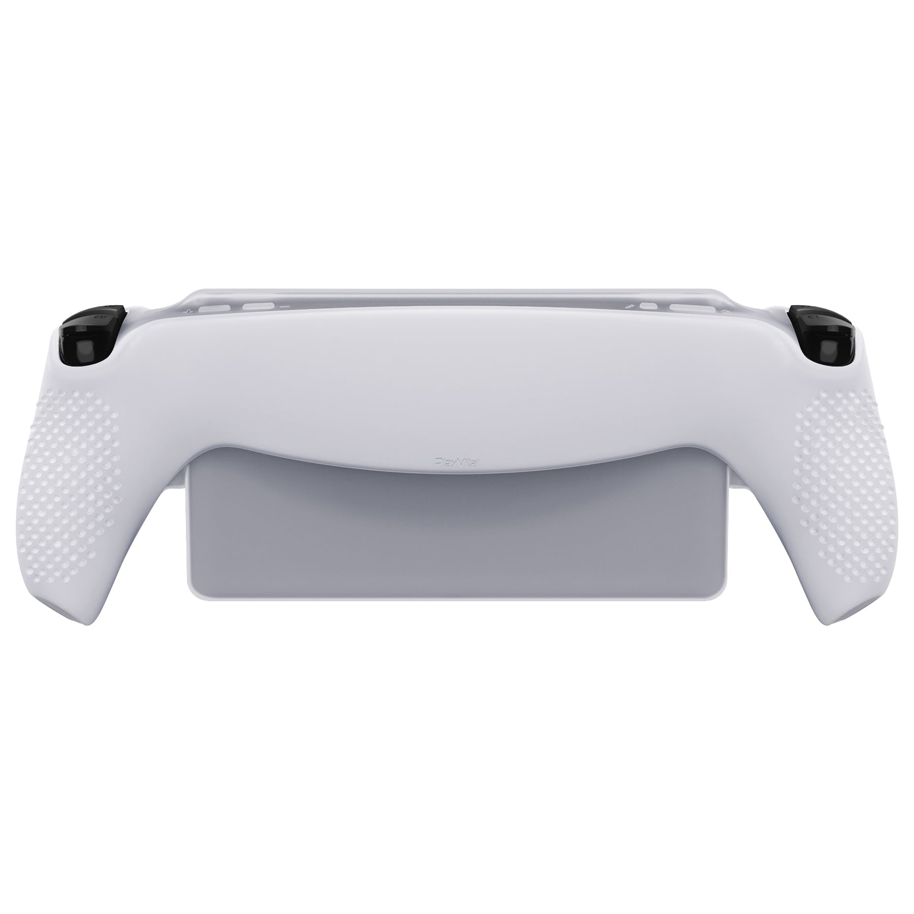 PlayVital 3D Studded Edition Anti-Slip Silicone Protective Case with Thumb Grips for PS Portal Remote Player - Clear White - CYRPFP003 PlayVital