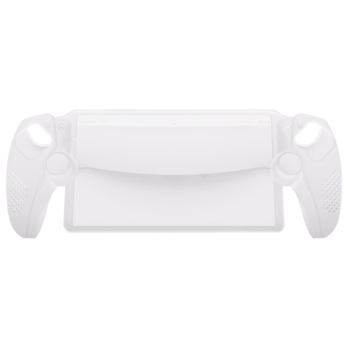 PlayVital 3D Studded Edition Anti-Slip Silicone Protective Case with Thumb Grips for PS Portal Remote Player - Clear White - CYRPFP003 PlayVital