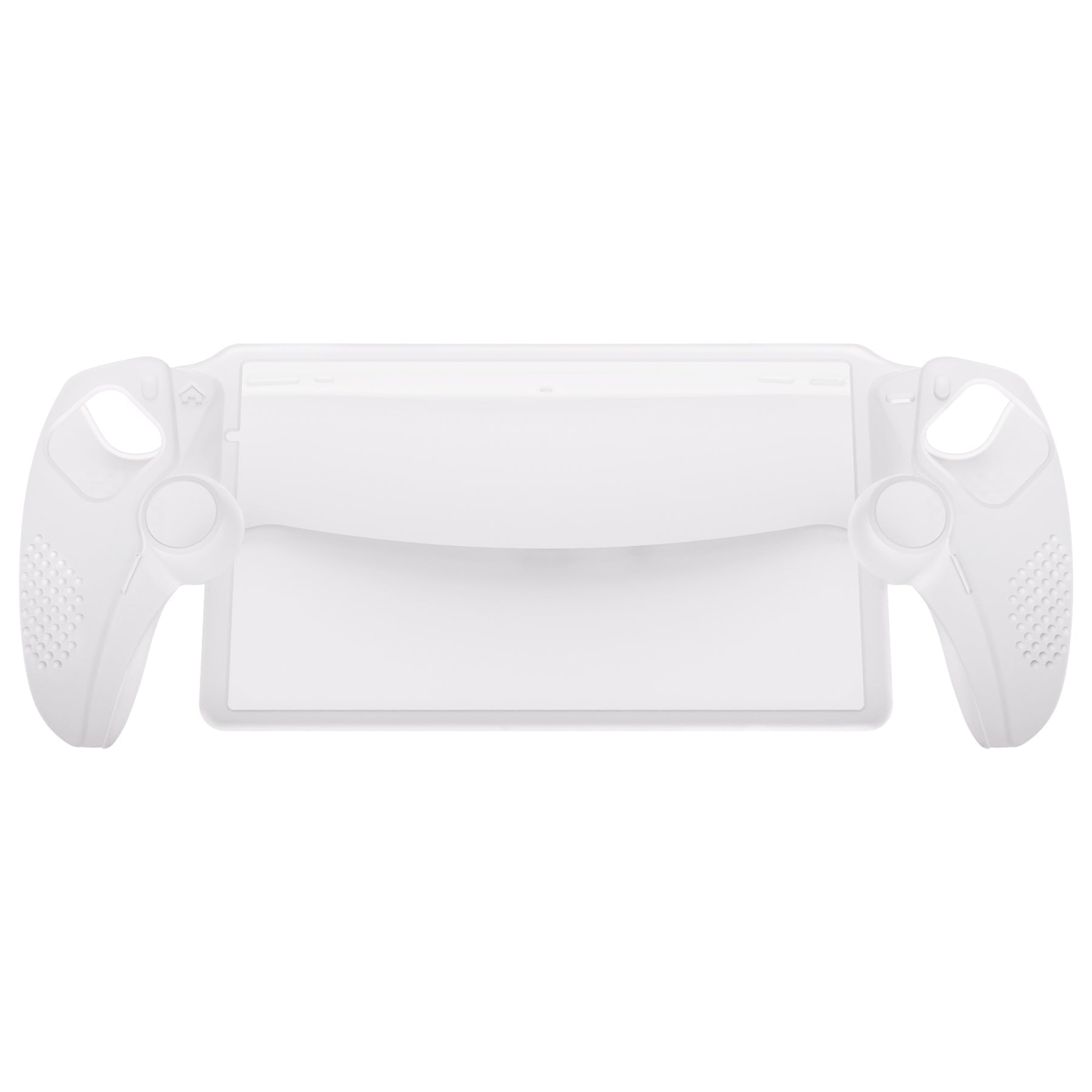 PlayVital 3D Studded Edition Anti-Slip Silicone Protective Case with Thumb Grips for PS Portal Remote Player - Clear White - CYRPFP003 PlayVital