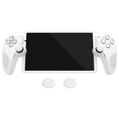 PlayVital 3D スタッドエディション 滑り止めシリコン保護ケース サムグリップ付き PS Portal リモート プレーヤー用【ホワイト】