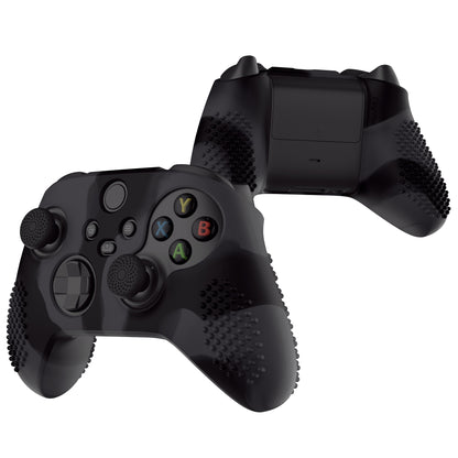 PlayVital 3D スタッドエディション 滑り止めシリコンカバースキン サムグリップキャップ付き Xbox Series X/S コントローラー & Xbox Core ワイヤレスコントローラー用【ダークグレー & ブラック】