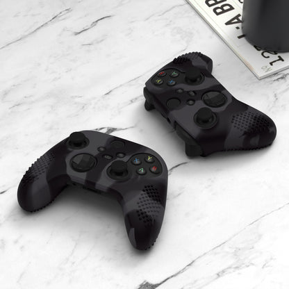 PlayVital 3D スタッドエディション 滑り止めシリコンカバースキン サムグリップキャップ付き Xbox Series X/S コントローラー & Xbox Core ワイヤレスコントローラー用【ダークグレー & ブラック】