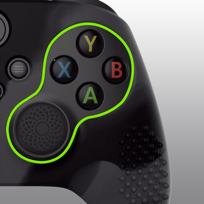 PlayVital 3D スタッドエディション 滑り止めシリコンカバースキン サムグリップキャップ付き Xbox Series X/S コントローラー & Xbox Core ワイヤレスコントローラー用【ダークグレー & ブラック】