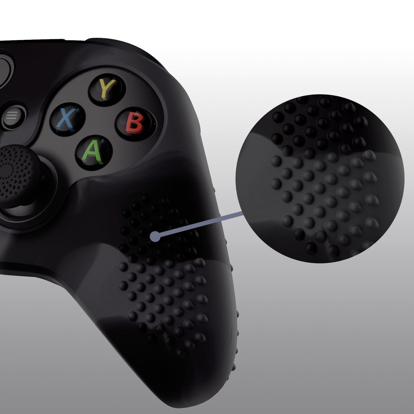PlayVital 3D スタッドエディション 滑り止めシリコンカバースキン サムグリップキャップ付き Xbox Series X/S コントローラー & Xbox Core ワイヤレスコントローラー用【ダークグレー & ブラック】