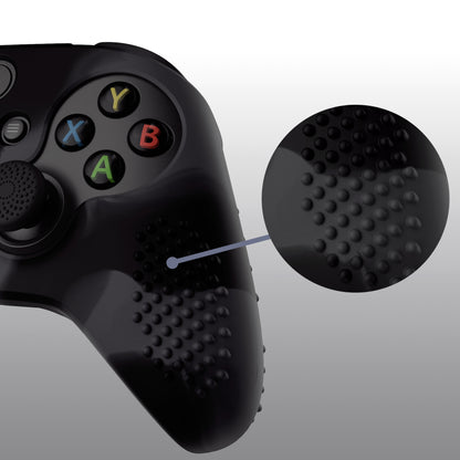 PlayVital 3D スタッドエディション 滑り止めシリコンカバースキン サムグリップキャップ付き Xbox Series X/S コントローラー & Xbox Core ワイヤレスコントローラー用【ダークグレー & ブラック】