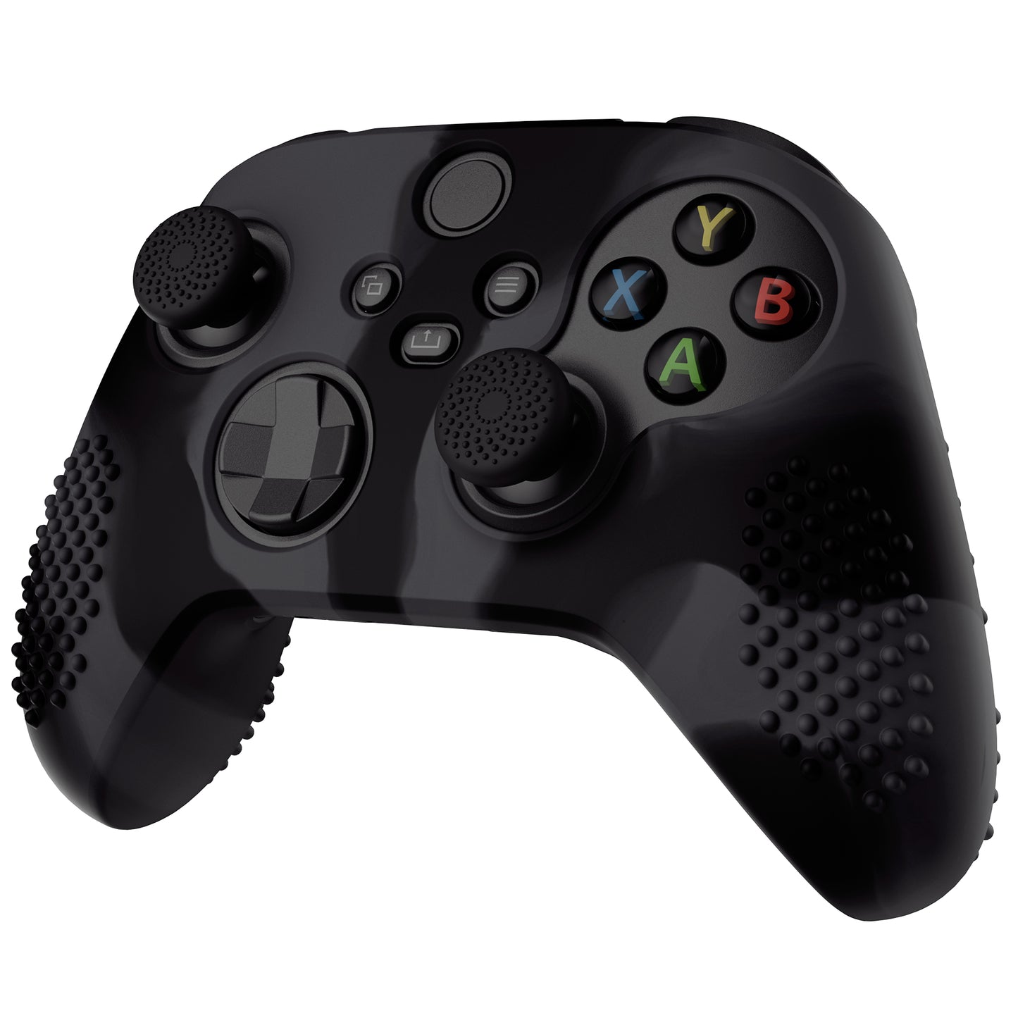PlayVital 3D スタッドエディション 滑り止めシリコンカバースキン サムグリップキャップ付き Xbox Series X/S コントローラー & Xbox Core ワイヤレスコントローラー用【ダークグレー & ブラック】