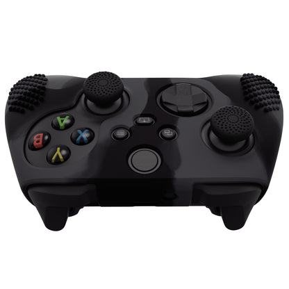 PlayVital 3D スタッドエディション 滑り止めシリコンカバースキン サムグリップキャップ付き Xbox Series X/S コントローラー & Xbox Core ワイヤレスコントローラー用【ダークグレー & ブラック】