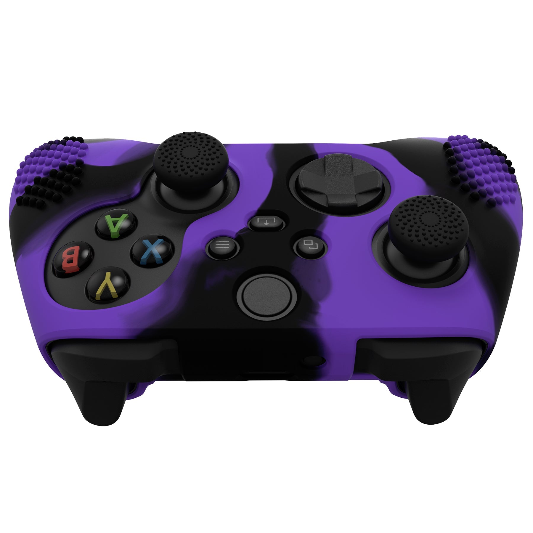 PlayVital 3D Studded Edition Anti-slip Silicone Cover Skin with Thumb Grip Caps for Xbox Series X/S Controller & Xbox Core Wireless Controller - Purple & Black - SDX3022 PlayVital