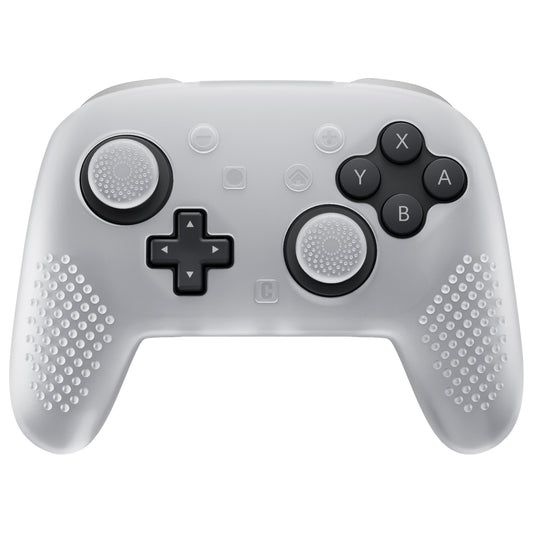PlayVital 3D スタッズエディション シリコンカバースキン Nintendo Switch 2 Proコントローラー用 背面ボタンキャップ・サムグリップ付き 滑り止めグリッププロテクターケース【クリアホワイト】