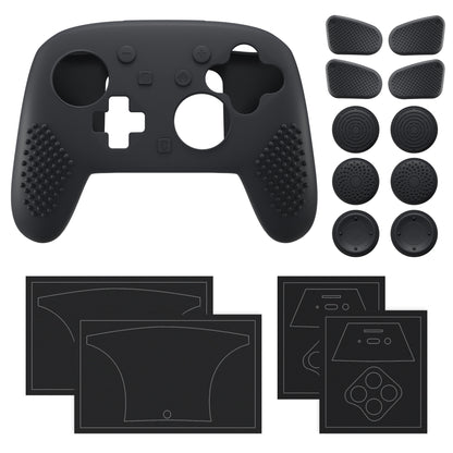 PlayVital 3D スタッズエディション シリコンカバースキン Nintendo Switch 2 Proコントローラー用 背面ボタンキャップ・サムグリップ・ステッカー付き 滑り止めグリッププロテクターケース【ブラック】
