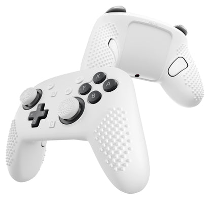 PlayVital 3D スタッズエディション シリコンカバースキン Nintendo Switch 2 Proコントローラー用 背面ボタンキャップ・サムグリップ・ステッカー付き 滑り止めグリッププロテクターケース【ホワイト】