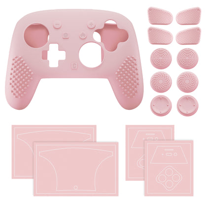PlayVital 3D スタッズエディション シリコンカバースキン Nintendo Switch 2 Proコントローラー用 背面ボタンキャップ・サムグリップ・ステッカー付き 滑り止めグリッププロテクターケース【桜ピンク】