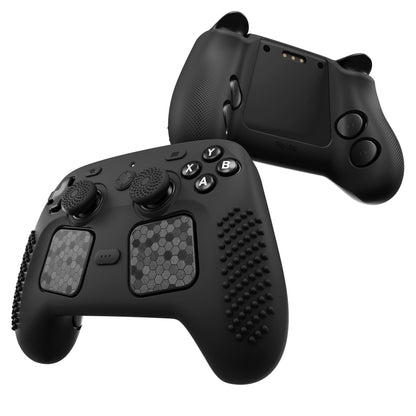 PlayVital 3D Studded Edition シリコンカバー 4個のサムグリップ＆ステッカー付き Steam Controller 2（2026）用【ブラック】