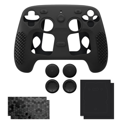 PlayVital 3D Studded Edition シリコンカバー 4個のサムグリップ＆ステッカー付き Steam Controller 2（2026）用【ブラック】
