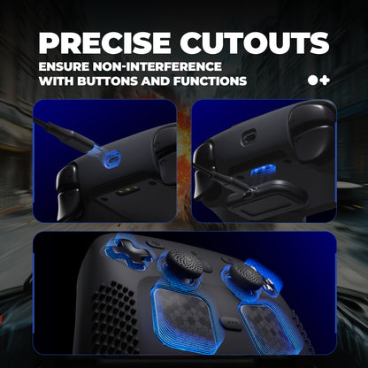 PlayVital 3D Studded Edition シリコンカバー 4個のサムグリップ＆ステッカー付き Steam Controller 2（2026）用【ブラック】