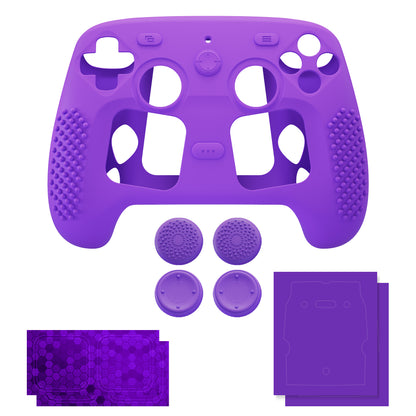 PlayVital 3D Studded Edition シリコンカバー 4個のサムグリップ＆ステッカー付き Steam Controller 2（2026）用【パープル】