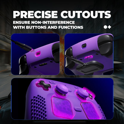 PlayVital 3D Studded Edition シリコンカバー 4個のサムグリップ＆ステッカー付き Steam Controller 2（2026）用【パープル】
