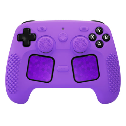 PlayVital 3D Studded Edition シリコンカバー 4個のサムグリップ＆ステッカー付き Steam Controller 2（2026）用【パープル】
