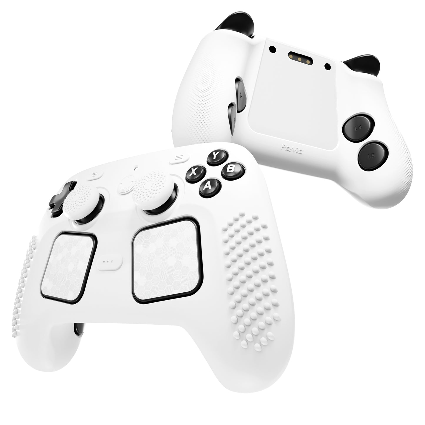 PlayVital 3D Studded Edition シリコンカバー 4個のサムグリップ＆ステッカー付き Steam Controller 2（2026）用【ホワイト】