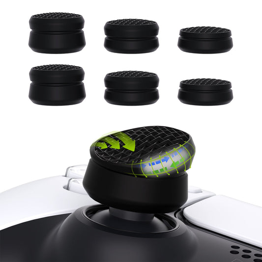 PlayVital 3 Height Armor Thumbs Cushion Caps Thumb Grips for ps5, for ps4, Thumbstick Grip Cover for Xbox Core Wireless Controller, Thumb Grip Caps for Xbox One, Elite Series 2, for Switch Pro - Black - PJM3067 PlayVital