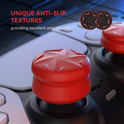 PlayVital 3 Height Razor Thumbs Cushion Caps Thumb Grips for ps5, for ps4, Thumbstick Grip Cover for Xbox Core Wireless Controller, Thumb Grip Caps for Xbox One, Elite Series 2, for Switch Pro - Passion Red - PJM3061 PlayVital