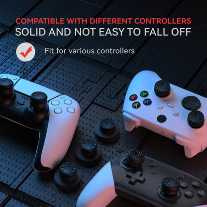 PlayVital 3 Height Turbine Thumbs Cushion Caps Thumb Grips for ps5, for ps4, Thumbstick Grip Cover for Xbox Core Wireless Controller, Thumb Grips for Xbox One, Elite Series 2, for Switch Pro - Black - PJM3052 PlayVital