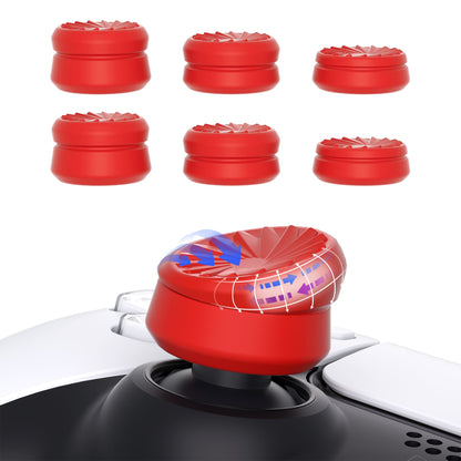 PlayVital 3 Height Turbine Thumbs Cushion Caps Thumb Grips for ps5, for ps4, Thumbstick Grip Cover for Xbox Core Wireless Controller, Thumb Grips for Xbox One, Elite Series 2, for Switch Pro - Passion Red - PJM3056 PlayVital