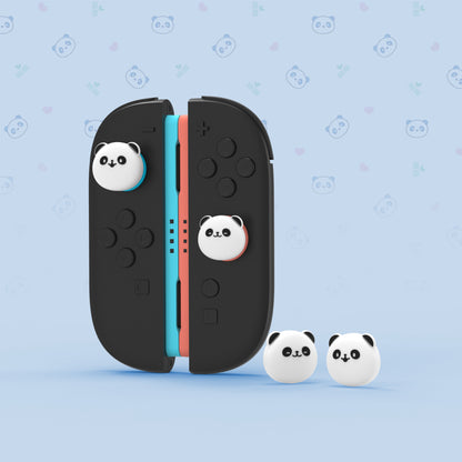 PlayVital Switch 2（2025年新モデル）対応 親指グリップキャップ 4個セット かわいいシリコン製スティックカバー Joycon用 耐久性ある 【パンダちゃん】