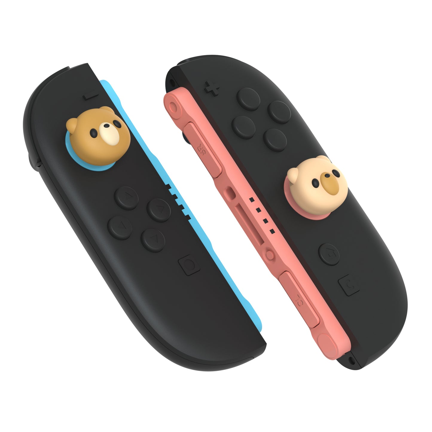 PlayVital Switch 2（2025年新モデル）対応 親指グリップキャップ 4個セット  かわいいシリコン製スティックカバー Joycon用 耐久性ある 【コージーベア】