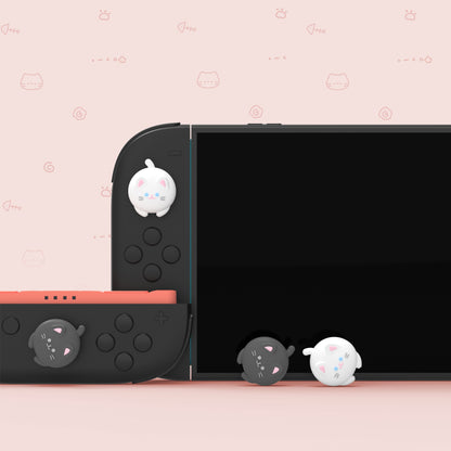 PlayVital Switch 2（2025年新モデル）対応 親指グリップキャップ 4個セット  かわいいシリコン製スティックカバー Joycon用 耐久性ある 【キューティーキティ】