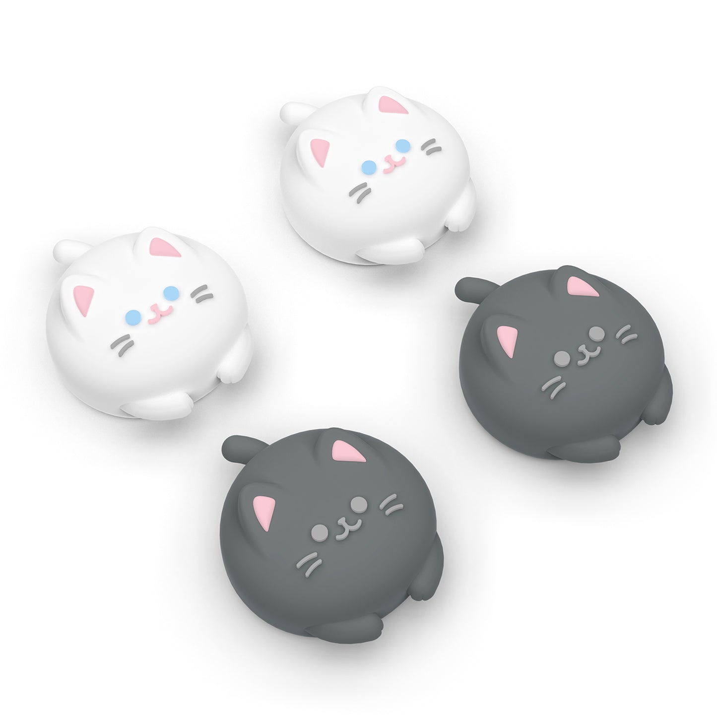 PlayVital Switch 2（2025年新モデル）対応 親指グリップキャップ 4個セット  かわいいシリコン製スティックカバー Joycon用 耐久性ある 【キューティーキティ】