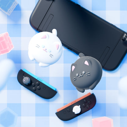 PlayVital Switch 2（2025年新モデル）対応 親指グリップキャップ 4個セット  かわいいシリコン製スティックカバー Joycon用 耐久性ある 【キューティーキティ】