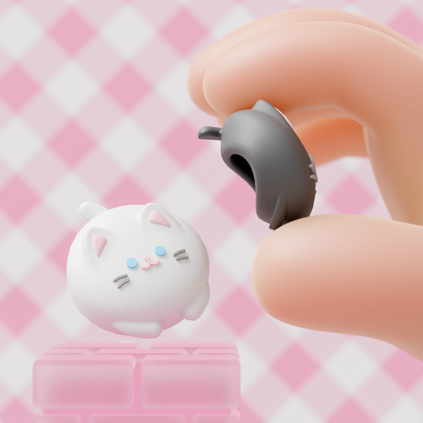 PlayVital Switch 2（2025年新モデル）対応 親指グリップキャップ 4個セット  かわいいシリコン製スティックカバー Joycon用 耐久性ある 【キューティーキティ】