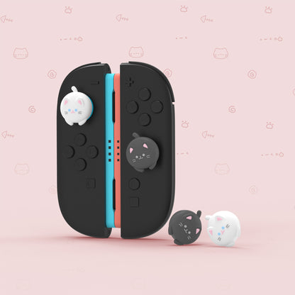 PlayVital Switch 2（2025年新モデル）対応 親指グリップキャップ 4個セット  かわいいシリコン製スティックカバー Joycon用 耐久性ある 【キューティーキティ】