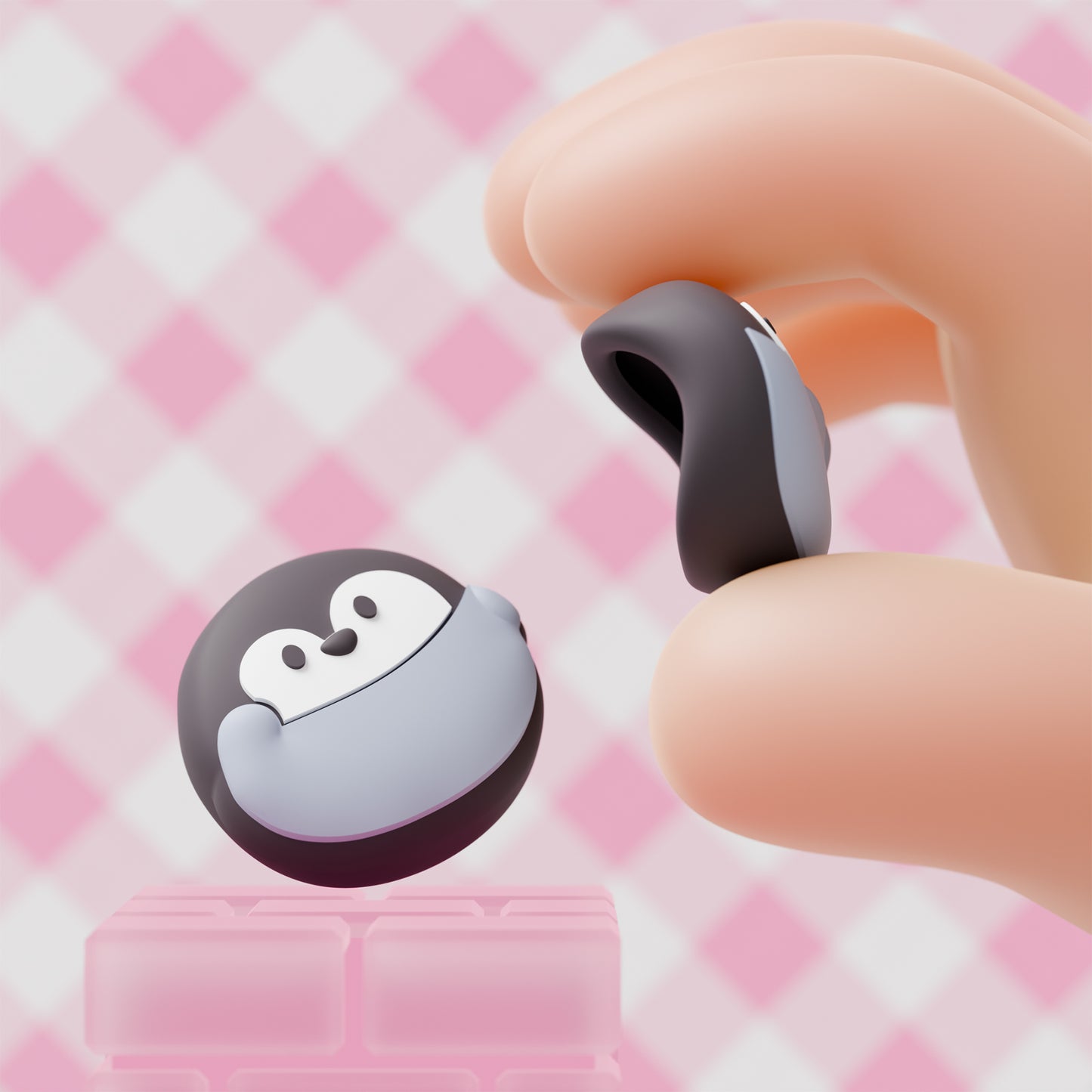 PlayVital Switch 2（2025年新モデル）対応 親指グリップキャップ 4個セット かわいいシリコン製スティックカバー Joycon用 耐久性ある 【ペンギンちゃん】