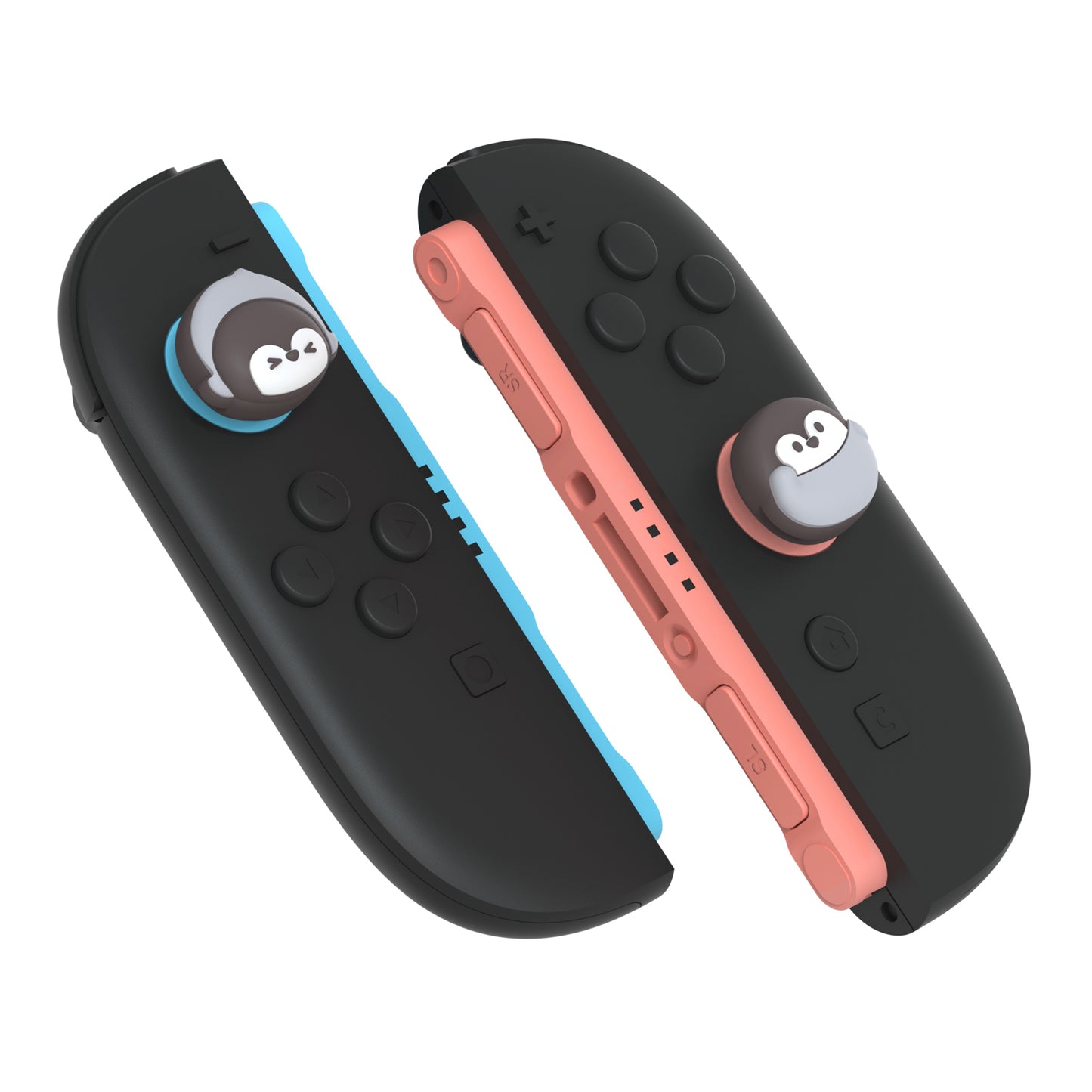 PlayVital Switch 2（2025年新モデル）対応 親指グリップキャップ 4個セット かわいいシリコン製スティックカバー Joycon用 耐久性ある 【ペンギンちゃん】