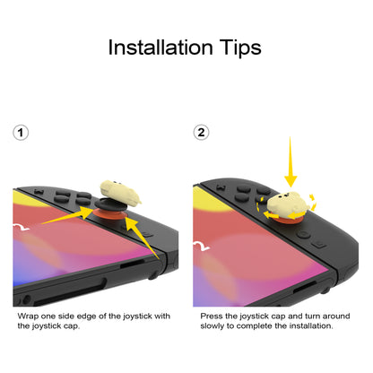 PlayVital Switch 2（2025年新モデル）対応 親指グリップキャップ 4個セット かわいいシリコン製スティックカバー Joycon用 耐久性ある 【ふわふわウィンク子犬】