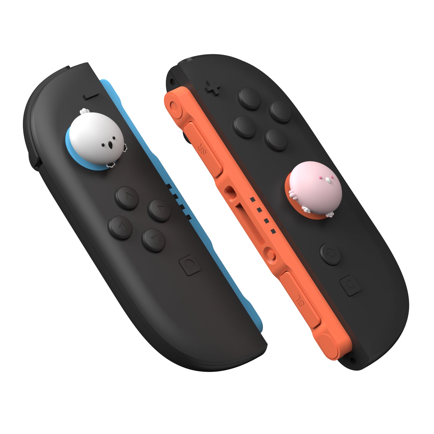 PlayVital Switch 2（2025年新モデル）対応 親指グリップキャップ 4個セット かわいいシリコン製スティックカバー Joycon用 耐久性ある 【ふわふわヒヨコ＆はずかしがりヒヨコ】