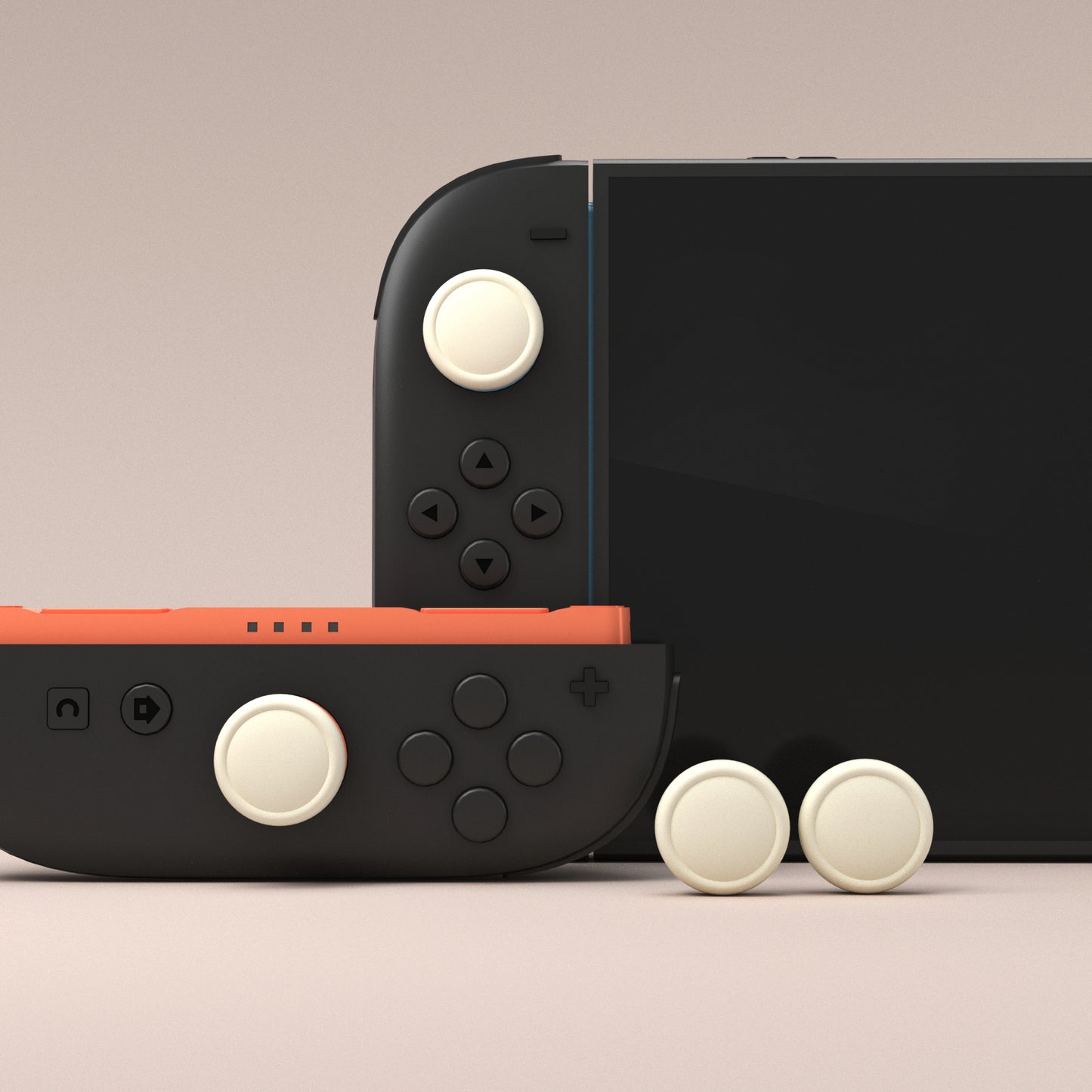 PlayVital 2025年新型Switch 2対応用親指グリップキャップ 4個セットジョイコン対応シリコン素材 快適フィット 滑り止めスティックカバー【アンティークイエロー】