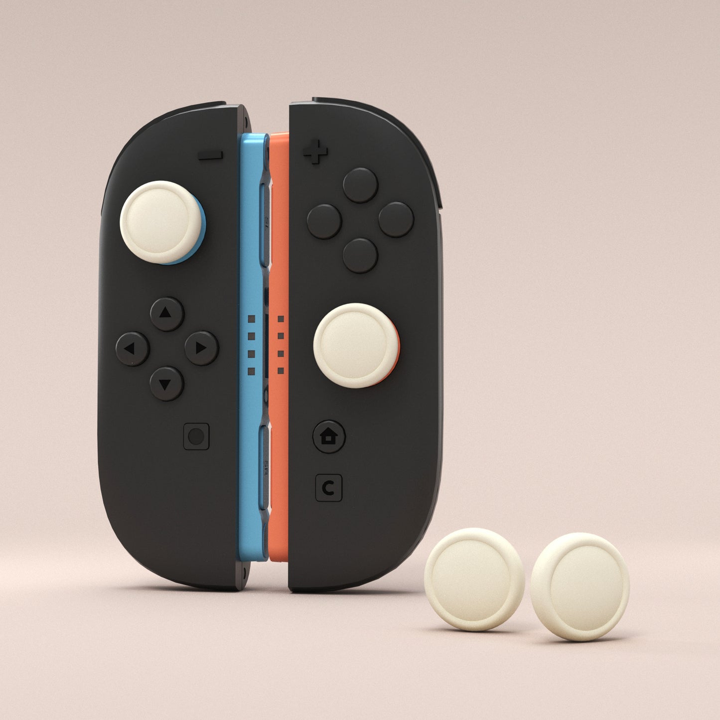 PlayVital 2025年新型Switch 2対応用親指グリップキャップ 4個セットジョイコン対応シリコン素材 快適フィット 滑り止めスティックカバー【アンティークイエロー】